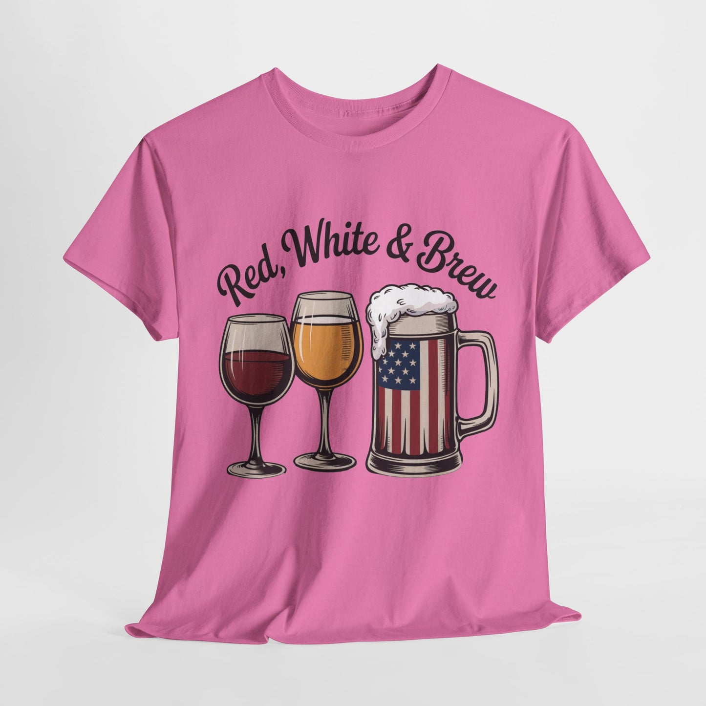 Red, White & Brew Patriotic Tee, Patriotic Beer Tee, Memorial Day t-shirt, 4th of July Shirt, Independence Day Apparel, America T-Shirt