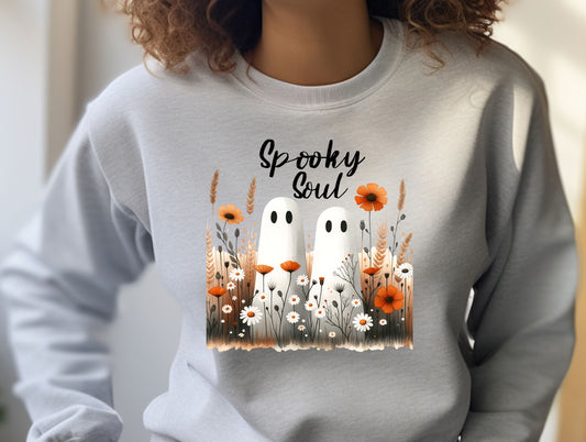 Spooky Soul Ghosts and Flowers Graphic Sweatshirt product