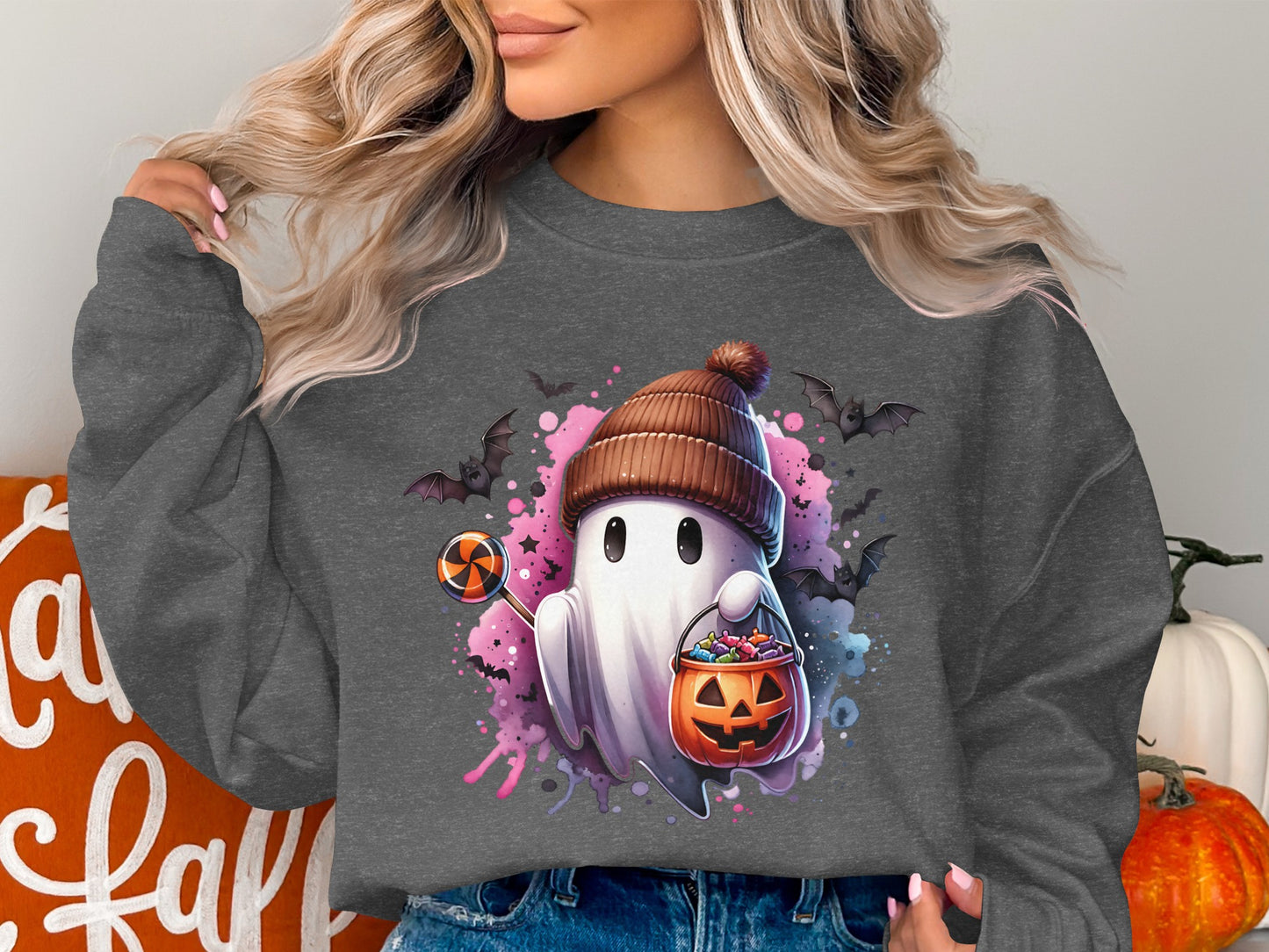 Cute Halloween Ghost with Festive Elements product