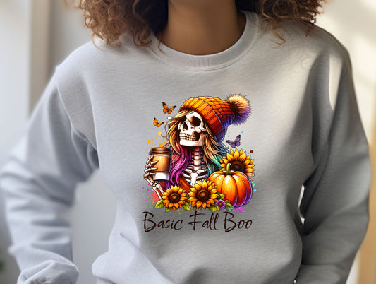 Basic Fall Boo Skeleton with Sunflowers Shirt product type