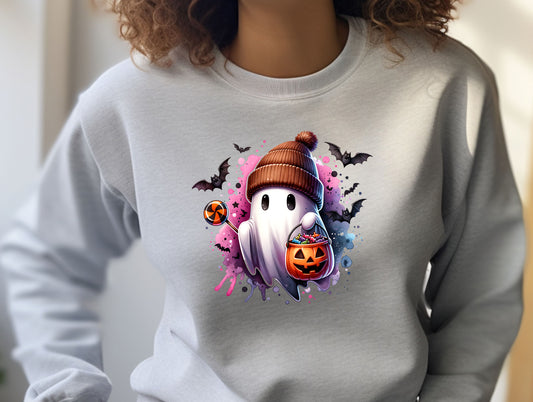 Cute Halloween Ghost With Pumpkin Beanie Product Type