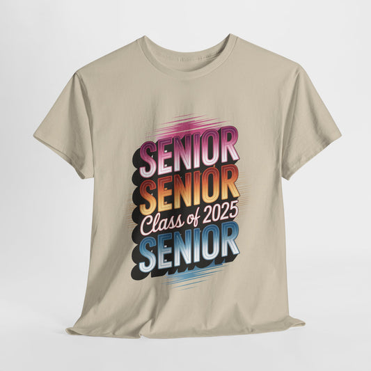 Class of 2025 Senior Heavy Cotton Tee - Graduating High School Shirt