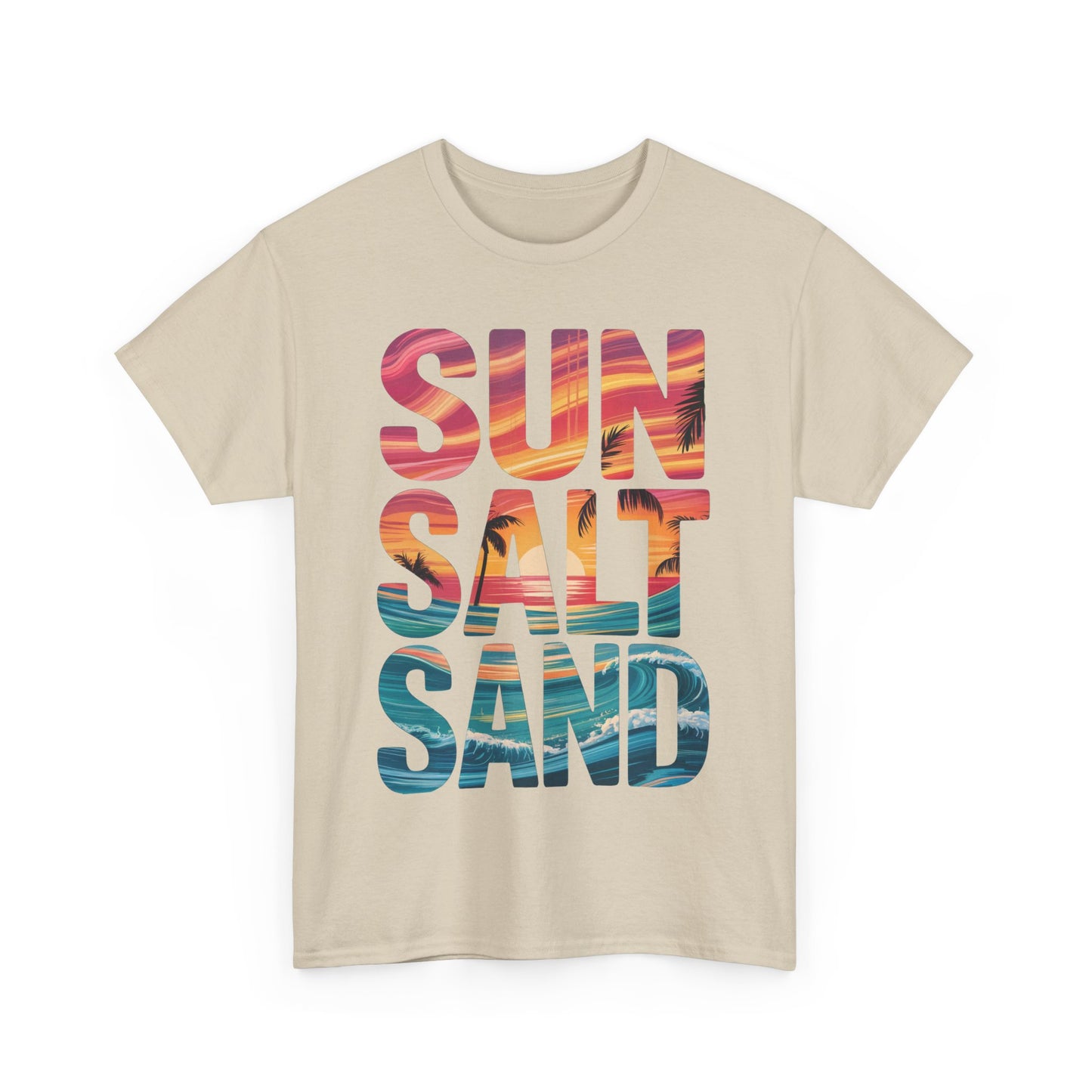 Beach Vibes Tee, Summer Shirt, Sun Salt Sand Graphic Tee, Coastal Clothing, Gift for Ocean Lovers, Beach Party Essential, Summer Vacation