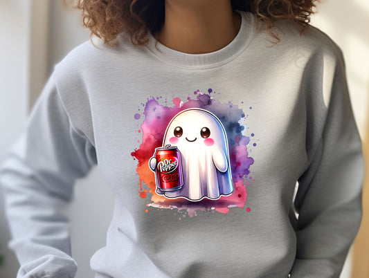 Adorable Ghost with Soda Can Graphic Print product