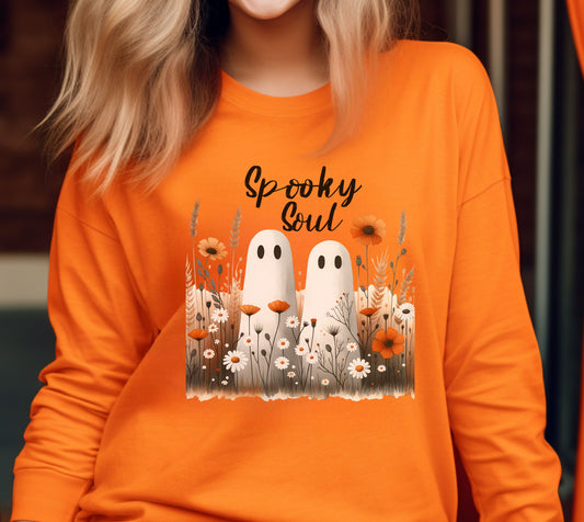 Spooky Soul Ghosts Floral Graphic Long Sleeve Shirt product