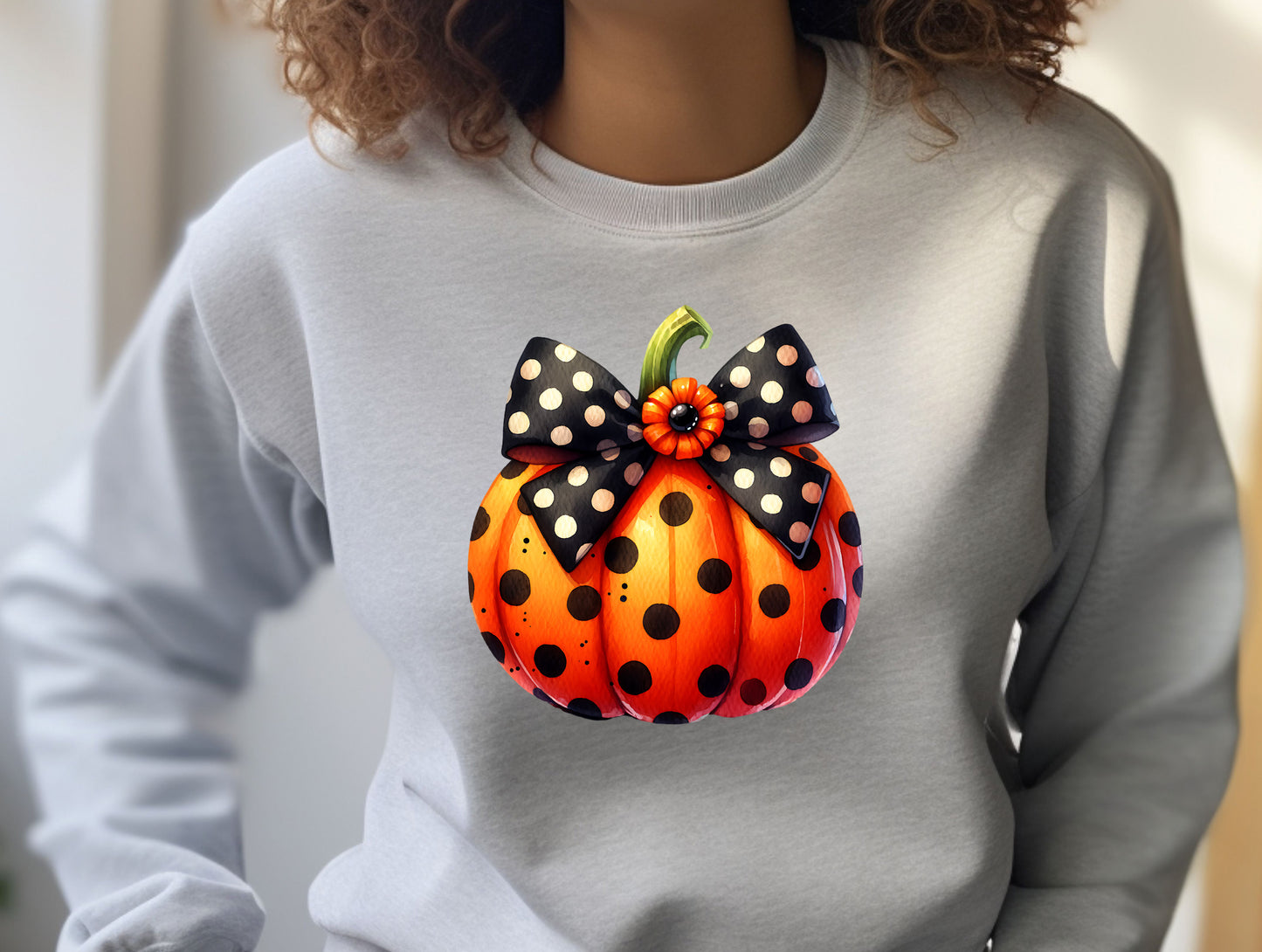 Halloween Pumpkin with Polka Dots Sweatshirt product