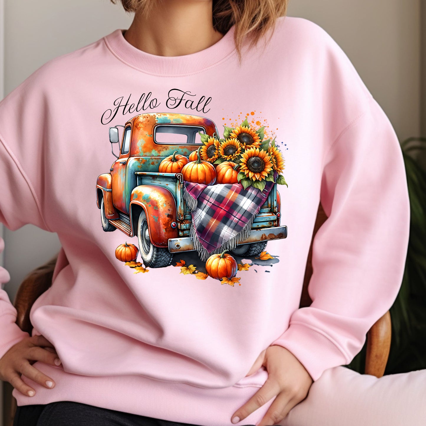 Hello Fall Vintage Truck and Sunflowers Sweatshirt product type
