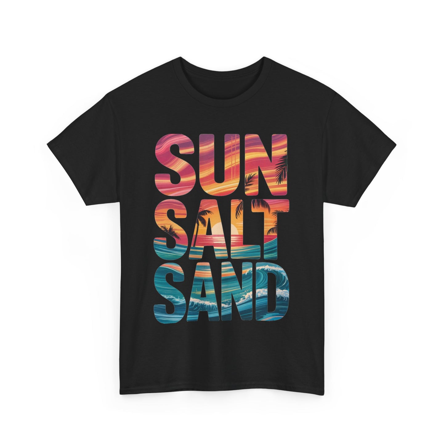 Beach Vibes Tee, Summer Shirt, Sun Salt Sand Graphic Tee, Coastal Clothing, Gift for Ocean Lovers, Beach Party Essential, Summer Vacation