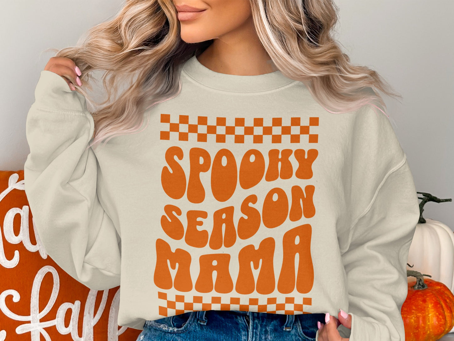 Spooky Season Mama Sweatshirt Cozy Fall Themed product