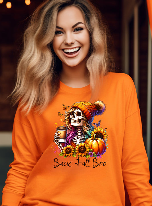 Colorful Fall Skeleton with Coffee and Pumpkins product
