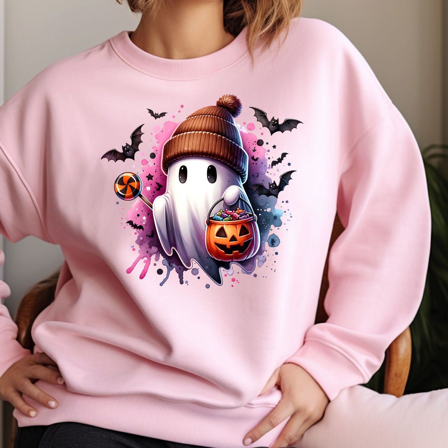Spooky Ghost Halloween Sweatshirt Cute Casual product type