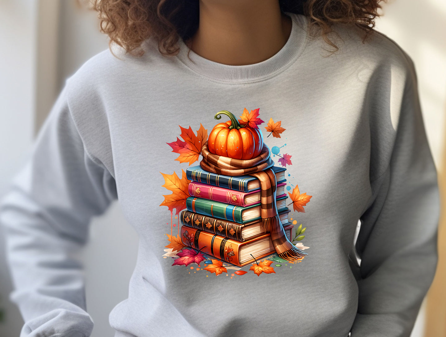 Autumn Pumpkin and Books Unisex Sweatshirt product