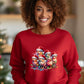 Festive Holiday Birds Santa Hat Red Sweatshirt product