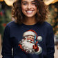 Winking Santa Claus Sweatshirt, Jolly Christmas Sweatshirt, Holiday Season Shirt, Santa Thumbs Up, Festive Apparel, Gift for Christmas Lovers