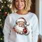 Winking Santa Claus Sweatshirt, Jolly Christmas Sweatshirt, Holiday Season Shirt, Santa Thumbs Up, Festive Apparel, Gift for Christmas Lovers