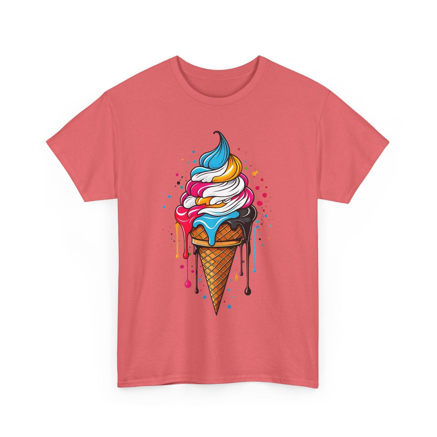 Colorful Ice Cream Cone Tee, Summer T-Shirt, Fun Graphic Tee, Gift for Ice Cream Lovers, Festival Apparel