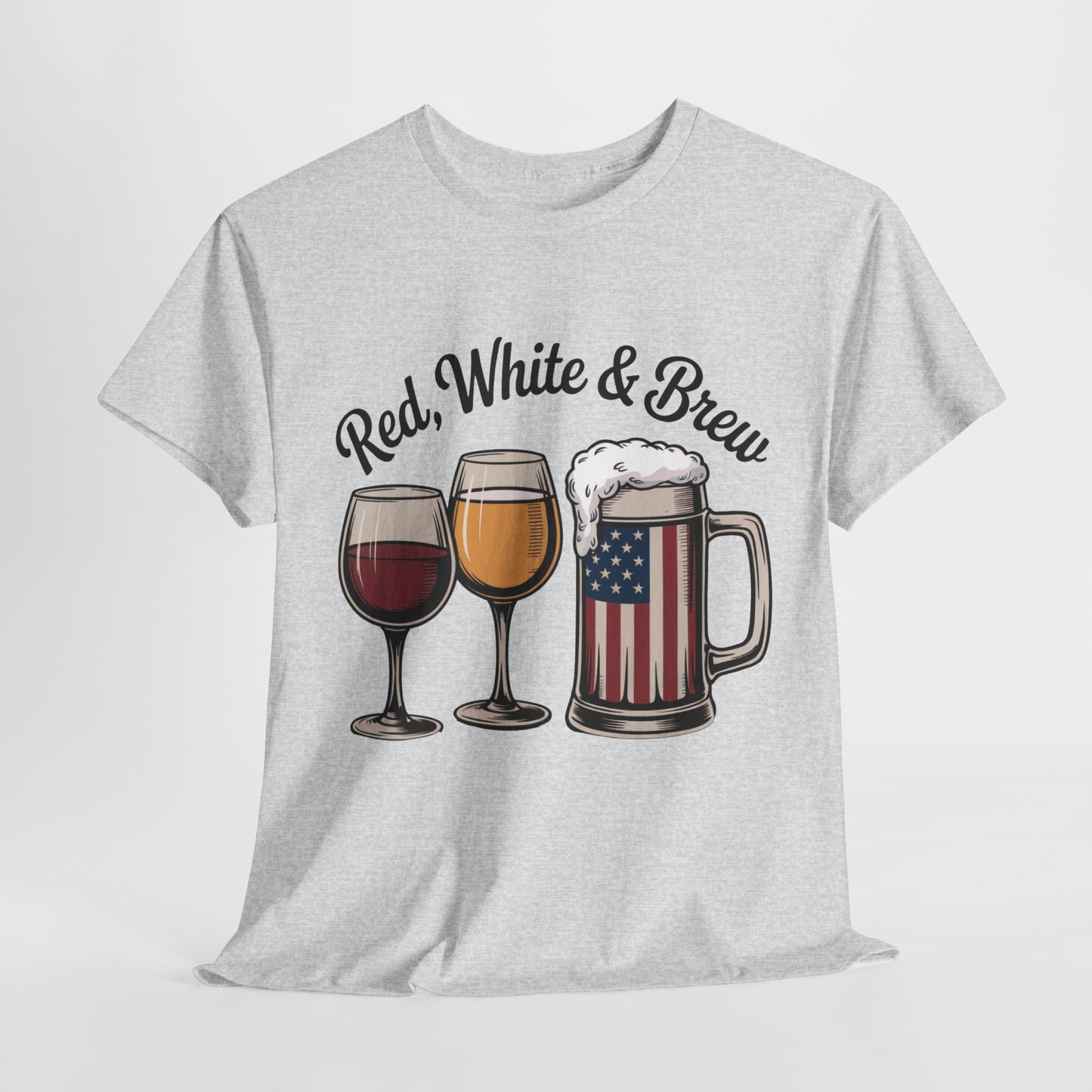 Red, White & Brew Patriotic Tee, Patriotic Beer Tee, Memorial Day t-shirt, 4th of July Shirt, Independence Day Apparel, America T-Shirt