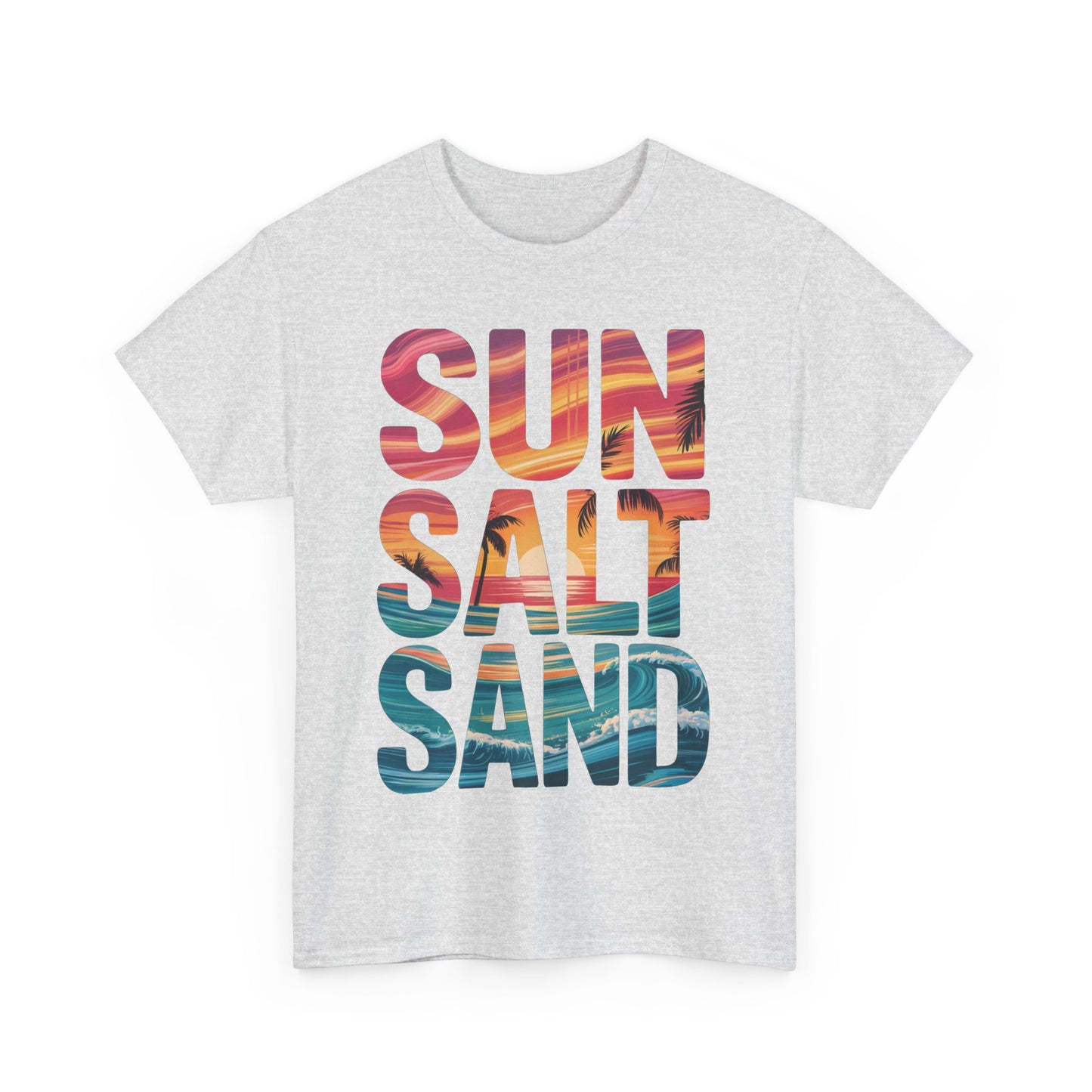 Beach Vibes Tee, Summer Shirt, Sun Salt Sand Graphic Tee, Coastal Clothing, Gift for Ocean Lovers, Beach Party Essential, Summer Vacation
