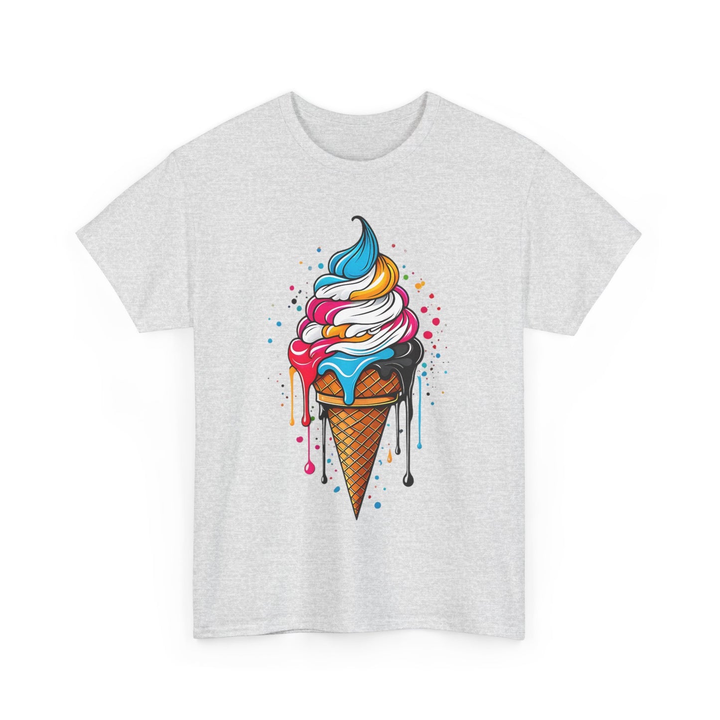 Colorful Ice Cream Cone Tee, Summer T-Shirt, Fun Graphic Tee, Gift for Ice Cream Lovers, Festival Apparel