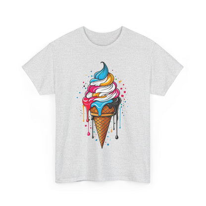 Colorful Ice Cream Cone Tee, Summer T-Shirt, Fun Graphic Tee, Gift for Ice Cream Lovers, Festival Apparel