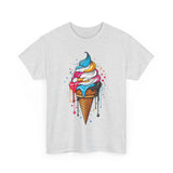 Colorful Ice Cream Cone Tee, Summer T-Shirt, Fun Graphic Tee, Gift for Ice Cream Lovers, Festival Apparel