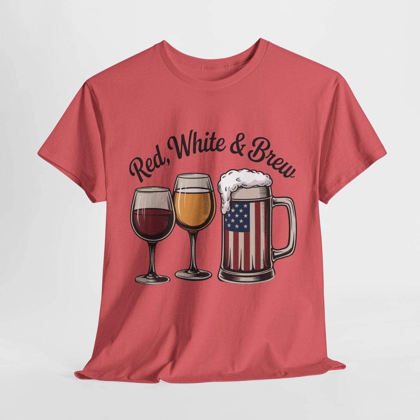 Red, White & Brew Patriotic Tee, Patriotic Beer Tee, Memorial Day t-shirt, 4th of July Shirt, Independence Day Apparel, America T-Shirt