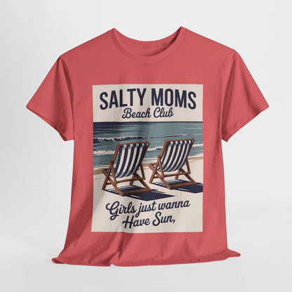 Salty Moms Beach Club Tee, Fun Summer T-Shirt, Gift for Moms, Beach Lovers, Coastal Vibes, Casual Wear