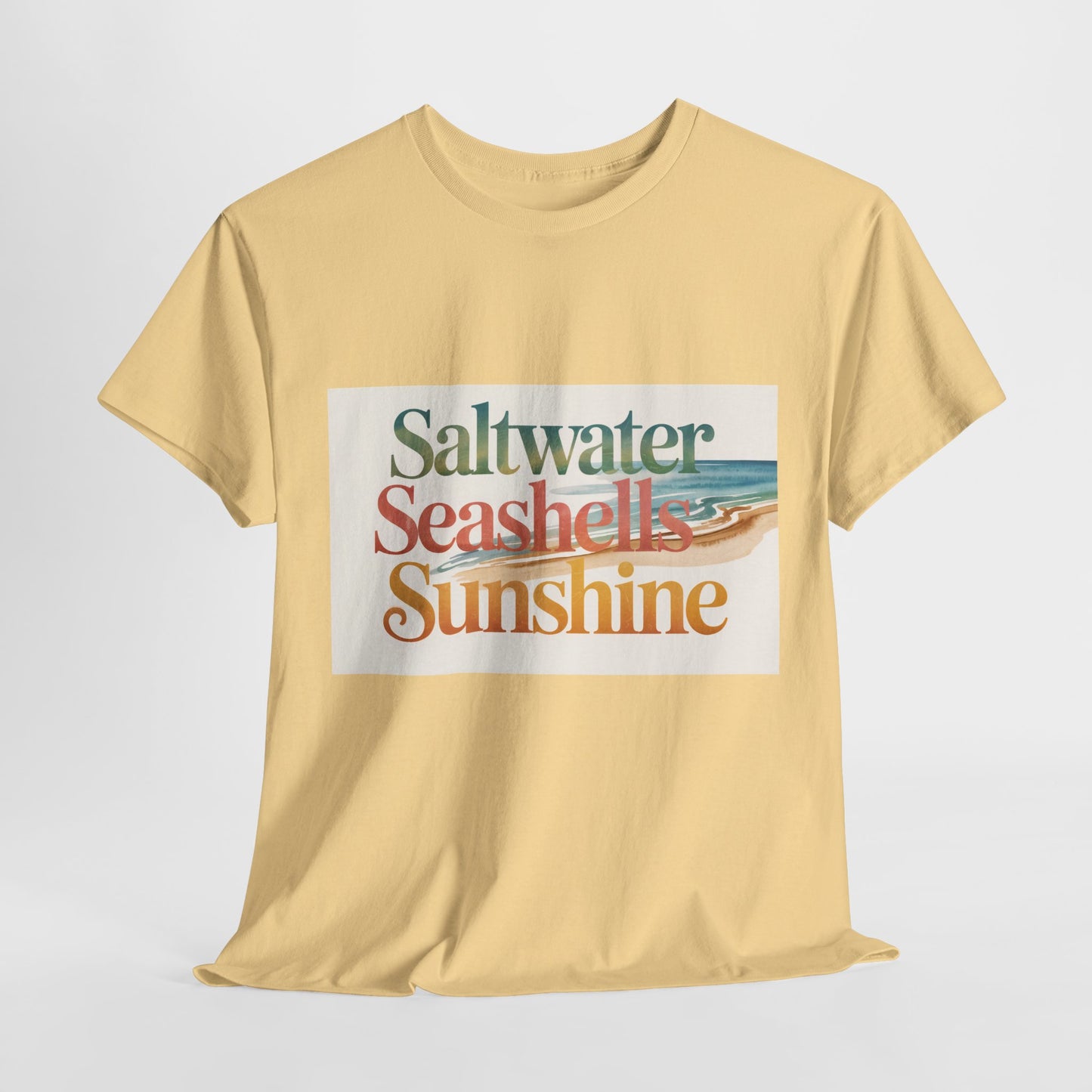 Saltwater Seashells Sunshine Tee | Beach Lovers T-Shirt, Summer Vibes, Coastal Style, Vacation Essential, Nautical Gift