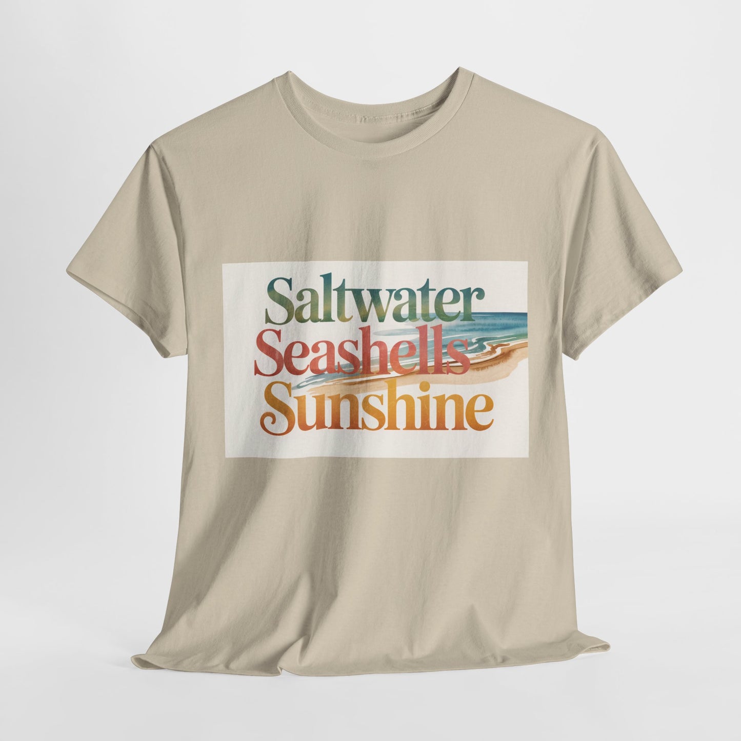 Saltwater Seashells Sunshine Tee | Beach Lovers T-Shirt, Summer Vibes, Coastal Style, Vacation Essential, Nautical Gift