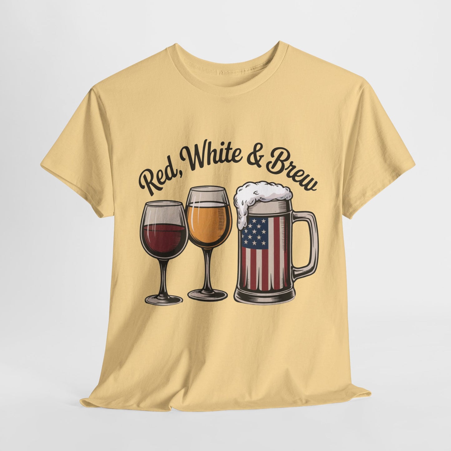 Red, White & Brew Patriotic Tee, Patriotic Beer Tee, Memorial Day t-shirt, 4th of July Shirt, Independence Day Apparel, America T-Shirt
