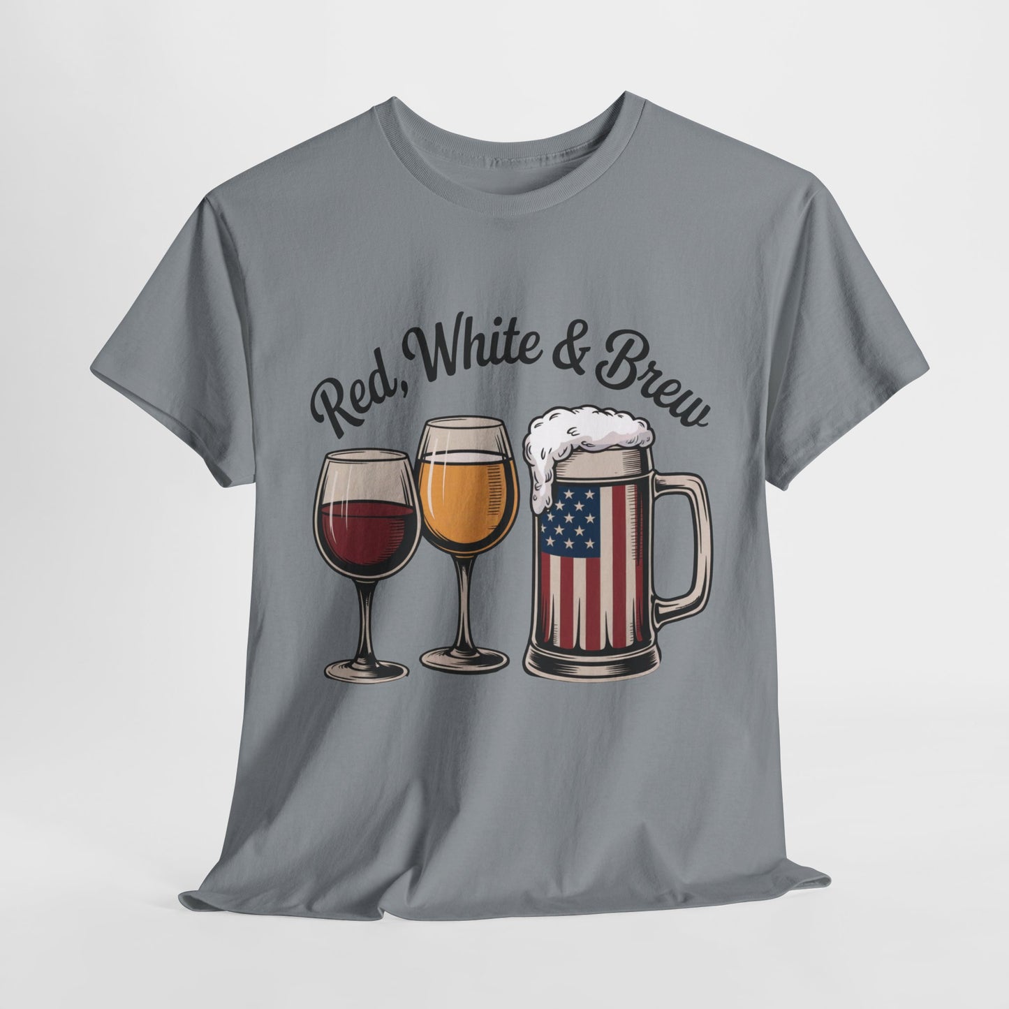 Red, White & Brew Patriotic Tee, Patriotic Beer Tee, Memorial Day t-shirt, 4th of July Shirt, Independence Day Apparel, America T-Shirt