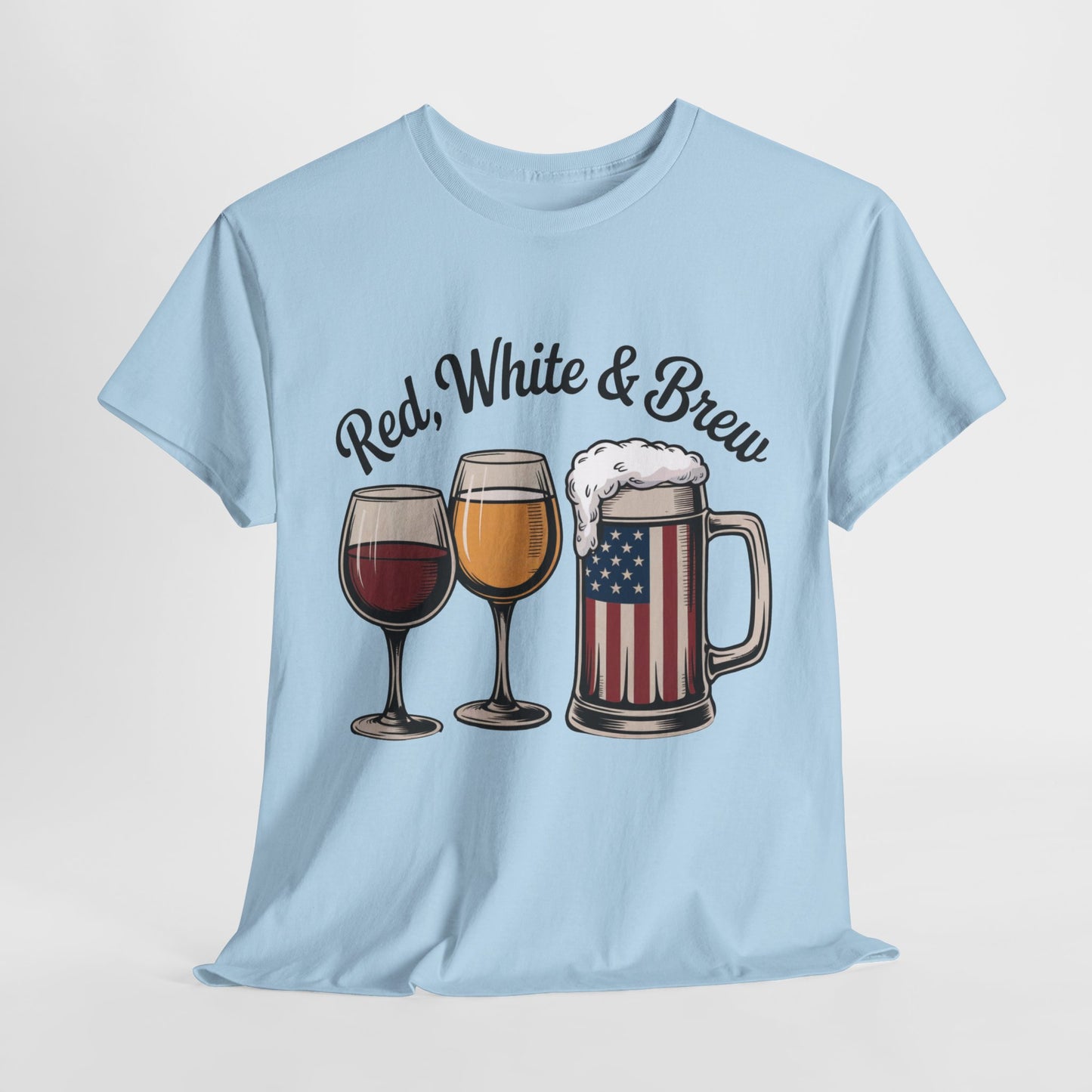 Red, White & Brew Patriotic Tee, Patriotic Beer Tee, Memorial Day t-shirt, 4th of July Shirt, Independence Day Apparel, America T-Shirt