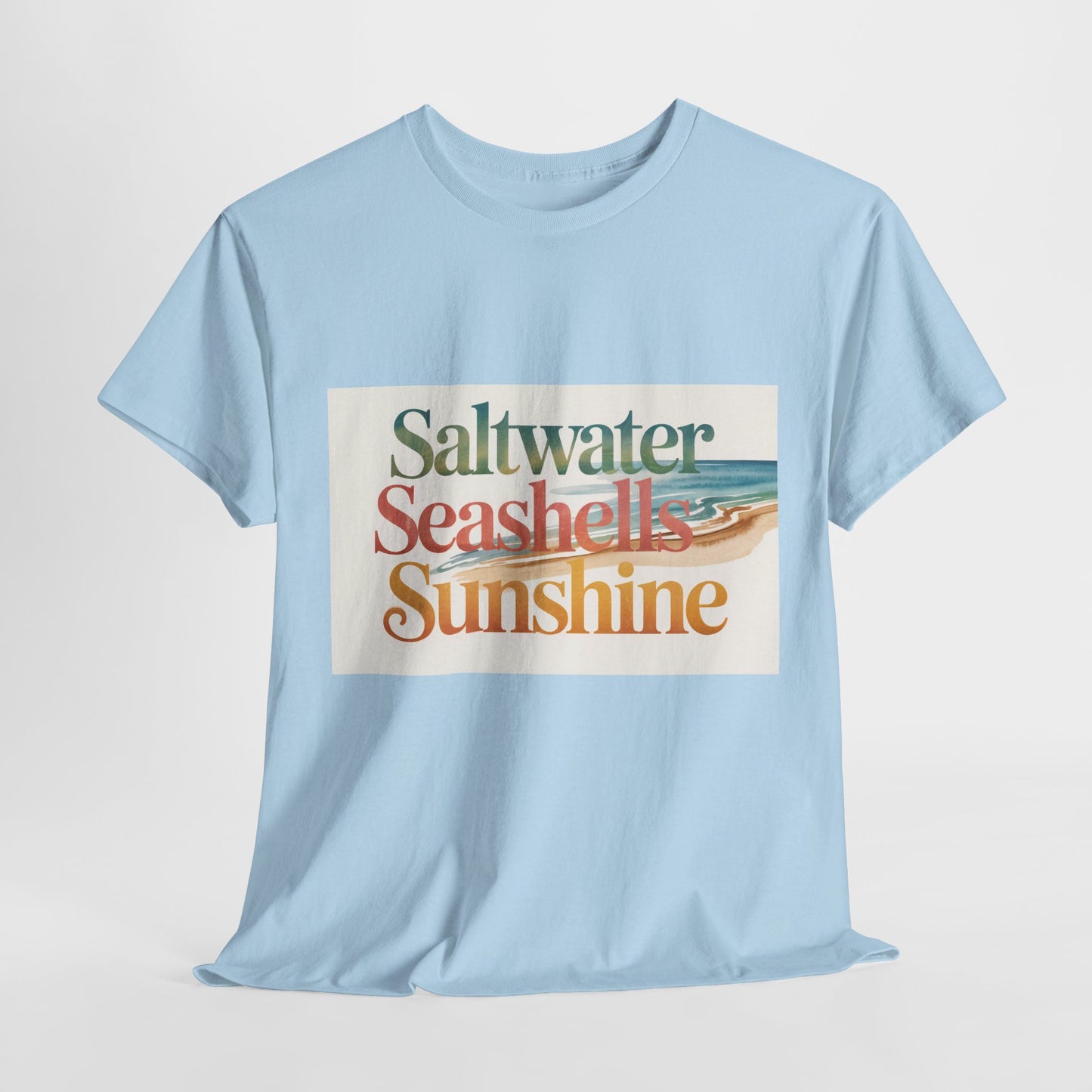 Saltwater Seashells Sunshine Tee | Beach Lovers T-Shirt, Summer Vibes, Coastal Style, Vacation Essential, Nautical Gift