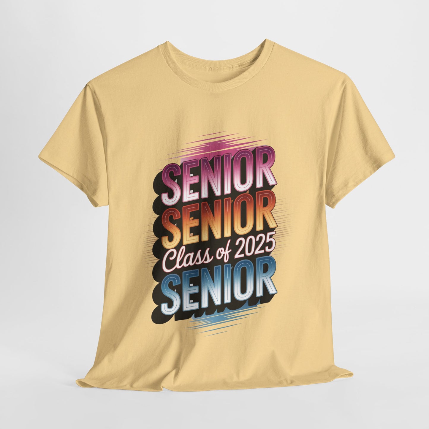 Class of 2025 Senior Heavy Cotton Tee - Graduating High School Shirt