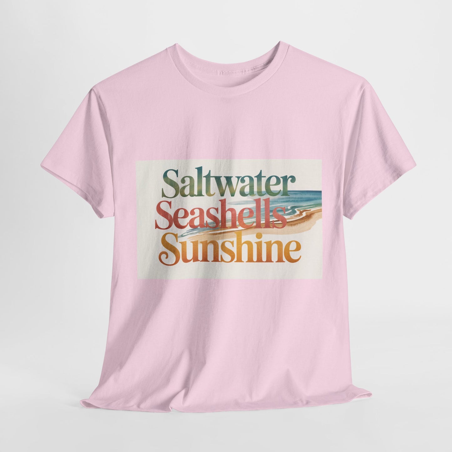 Saltwater Seashells Sunshine Tee | Beach Lovers T-Shirt, Summer Vibes, Coastal Style, Vacation Essential, Nautical Gift