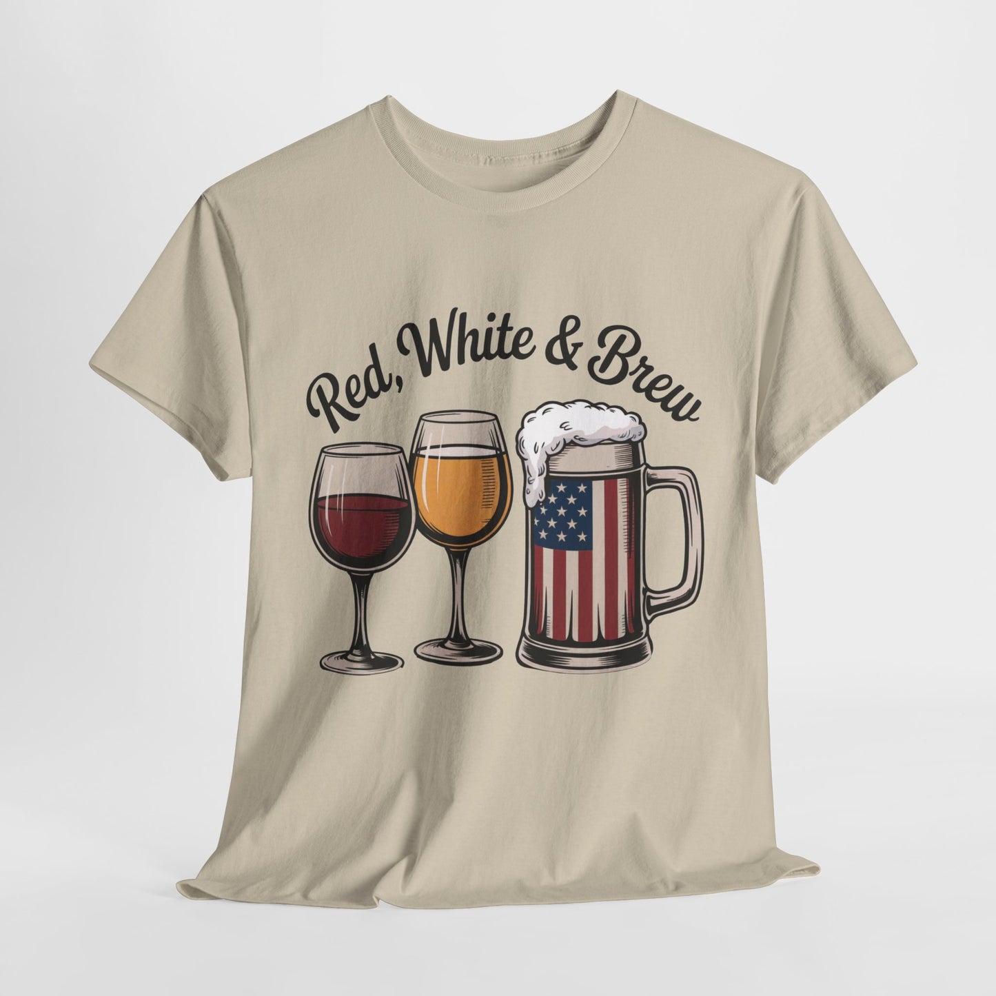 Red, White & Brew Patriotic Tee, Patriotic Beer Tee, Memorial Day t-shirt, 4th of July Shirt, Independence Day Apparel, America T-Shirt
