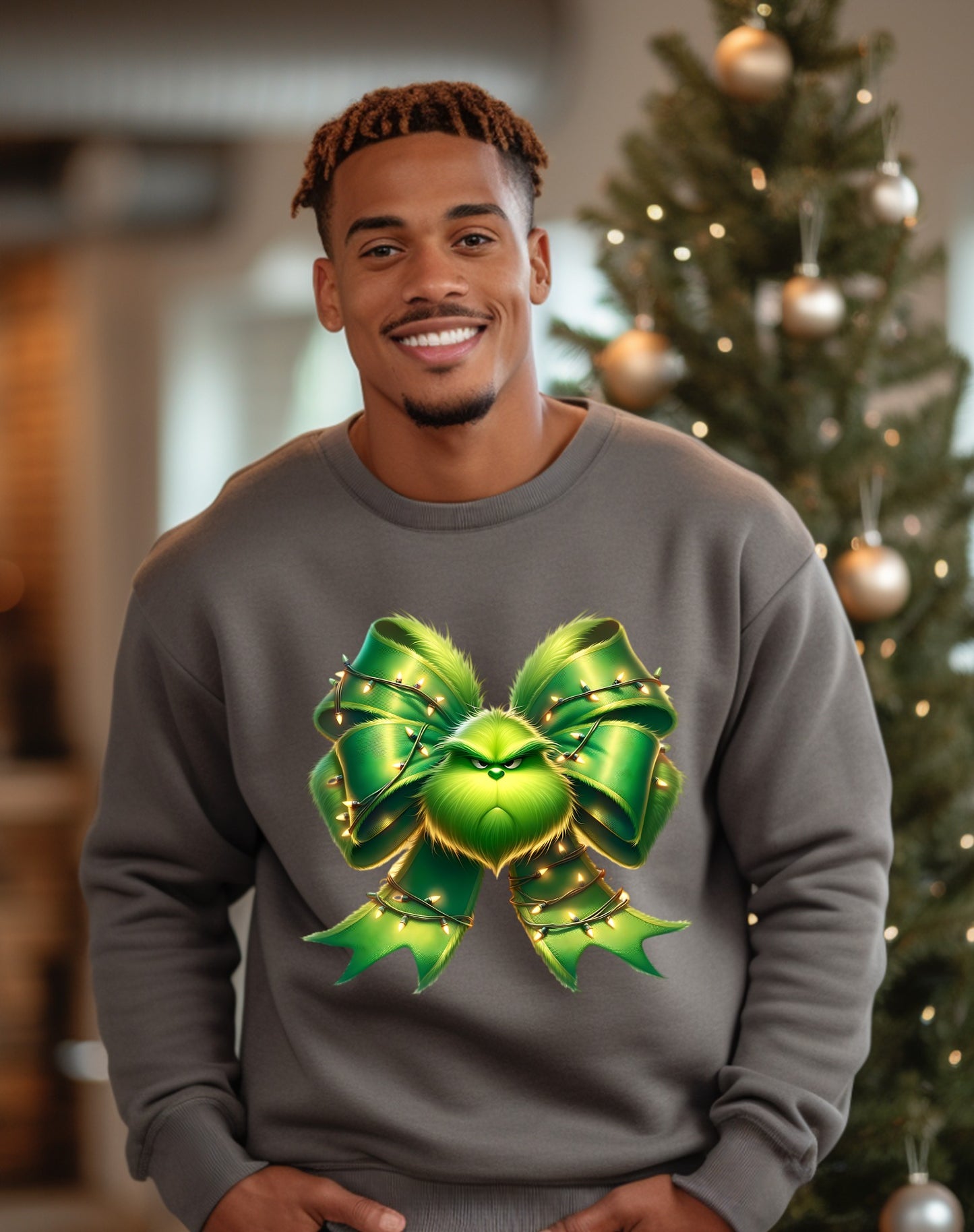 Festive Holiday Grinch Design Sweatshirt product type