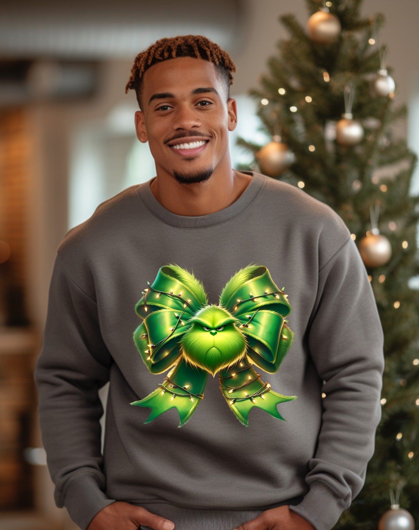 Festive Holiday Grinch Design Sweatshirt product type