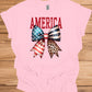 Patriotic Bow T-Shirt - Unisex Heavy Cotton Tee, 4th of July, BBQ, Summer, Casual Wear, American Pride