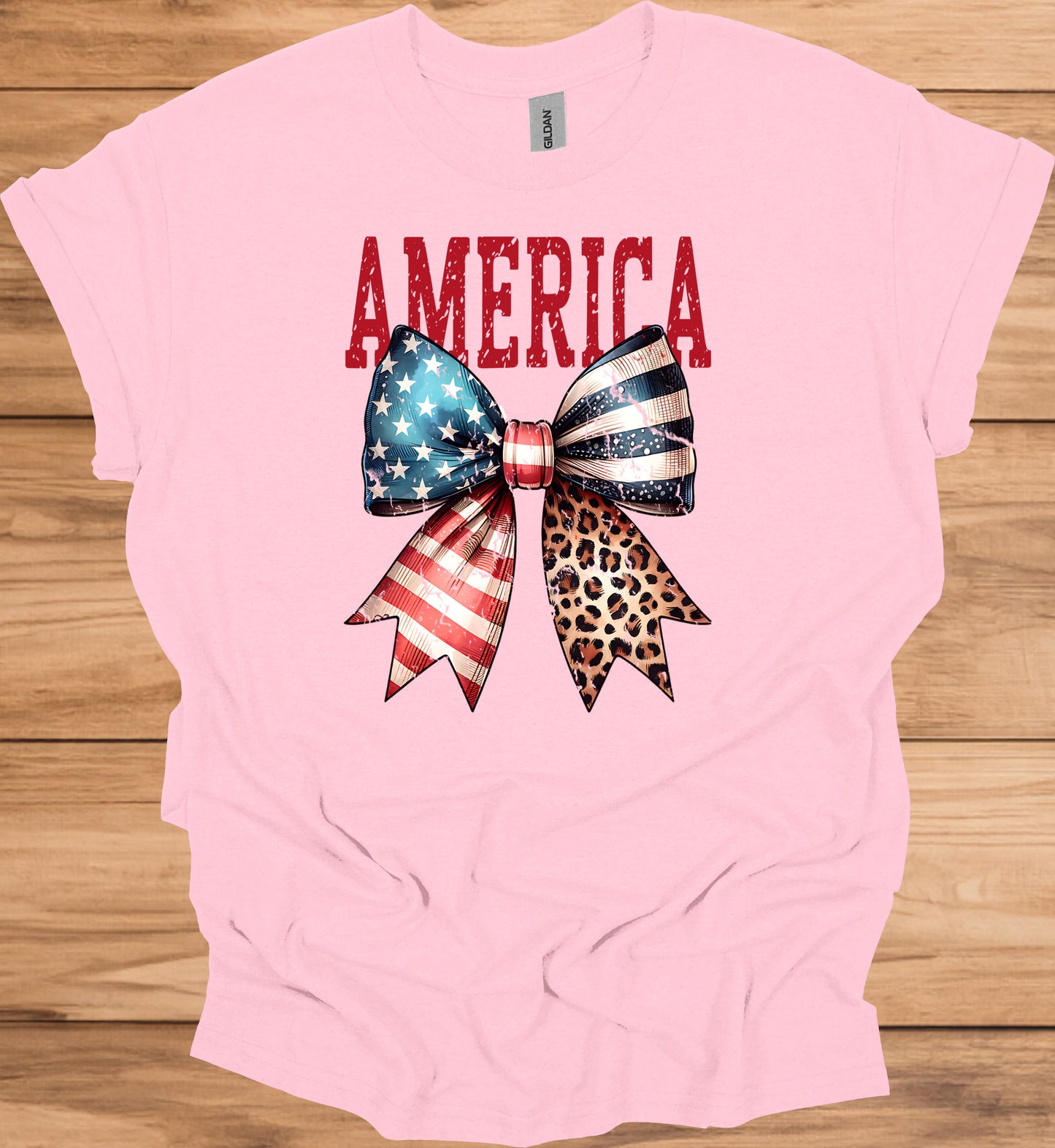 Patriotic Bow T-Shirt - Unisex Heavy Cotton Tee, 4th of July, BBQ, Summer, Casual Wear, American Pride