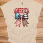 Patriotic Bow T-Shirt - Unisex Heavy Cotton Tee, 4th of July, BBQ, Summer, Casual Wear, American Pride