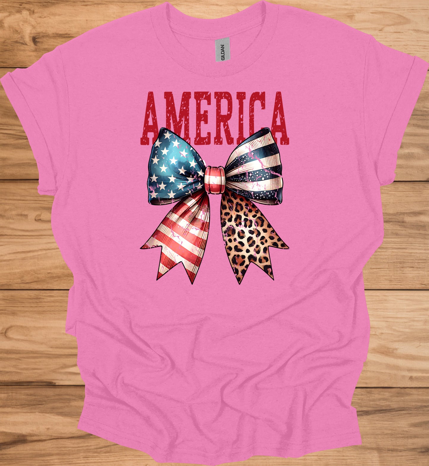 Patriotic Bow T-Shirt - Unisex Heavy Cotton Tee, 4th of July, BBQ, Summer, Casual Wear, American Pride