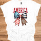 Patriotic Bow T-Shirt - Unisex Heavy Cotton Tee, 4th of July, BBQ, Summer, Casual Wear, American Pride