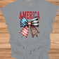 Patriotic Bow T-Shirt - Unisex Heavy Cotton Tee, 4th of July, BBQ, Summer, Casual Wear, American Pride