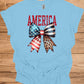 Patriotic Bow T-Shirt - Unisex Heavy Cotton Tee, 4th of July, BBQ, Summer, Casual Wear, American Pride