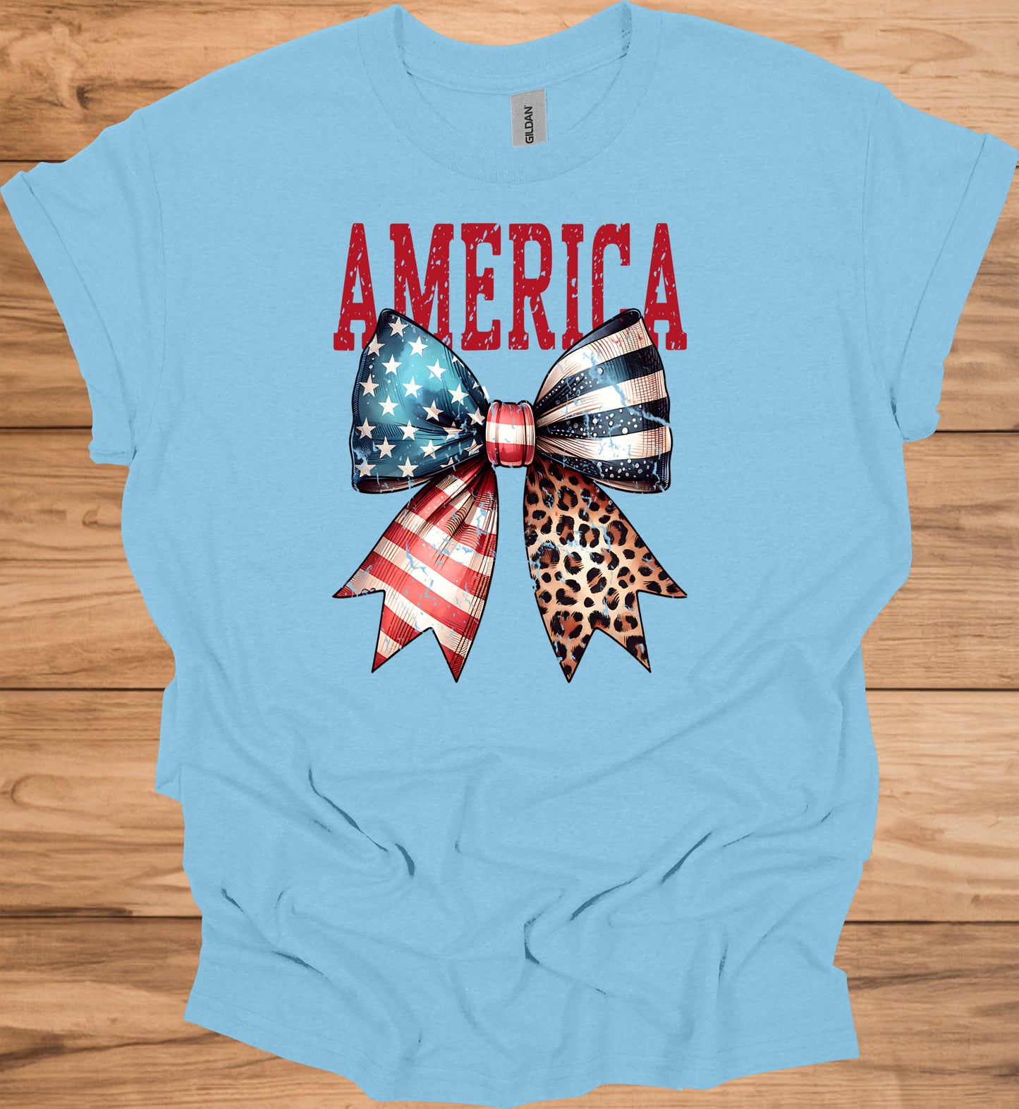 Patriotic Bow T-Shirt - Unisex Heavy Cotton Tee, 4th of July, BBQ, Summer, Casual Wear, American Pride