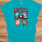 Patriotic Bow T-Shirt - Unisex Heavy Cotton Tee, 4th of July, BBQ, Summer, Casual Wear, American Pride