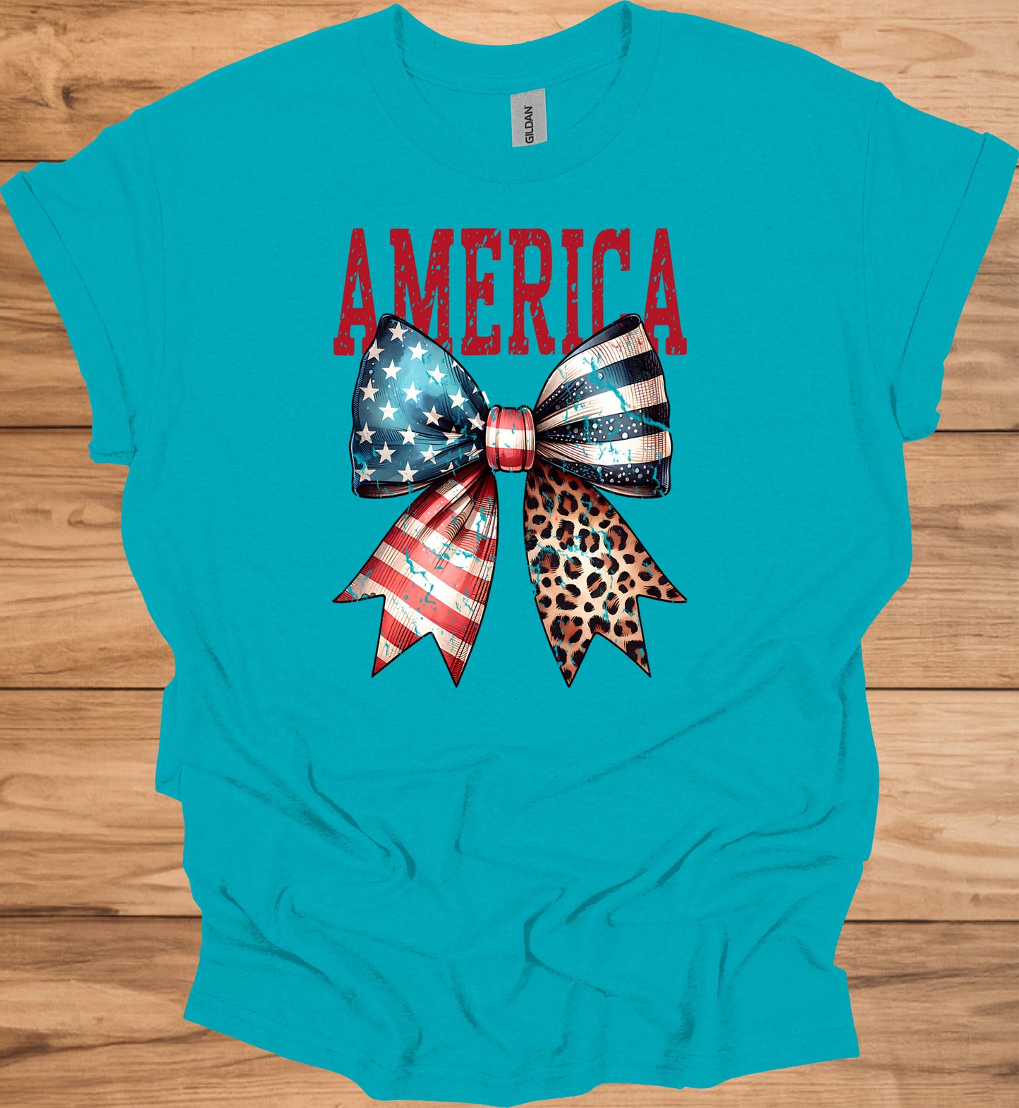 Patriotic Bow T-Shirt - Unisex Heavy Cotton Tee, 4th of July, BBQ, Summer, Casual Wear, American Pride