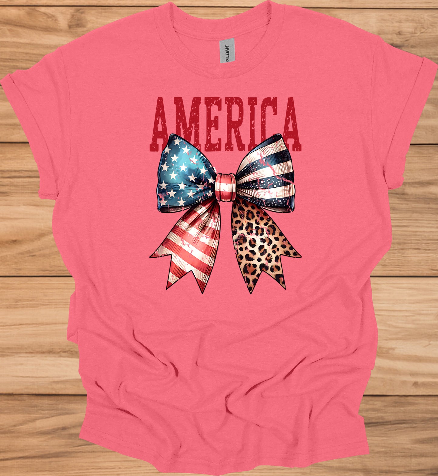 Patriotic Bow T-Shirt - Unisex Heavy Cotton Tee, 4th of July, BBQ, Summer, Casual Wear, American Pride