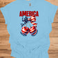 Patriotic Tee with Cherry Design | USA Independence Day Shirt, American Pride T-Shirt, Summer BBQ Top, 4th of July Apparel